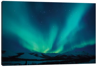 Aurora Borealis Above The Endicott Mountains, Brooks Range, Alaska, USA Canvas Art Print - 3-Piece Astronomy & Space Art