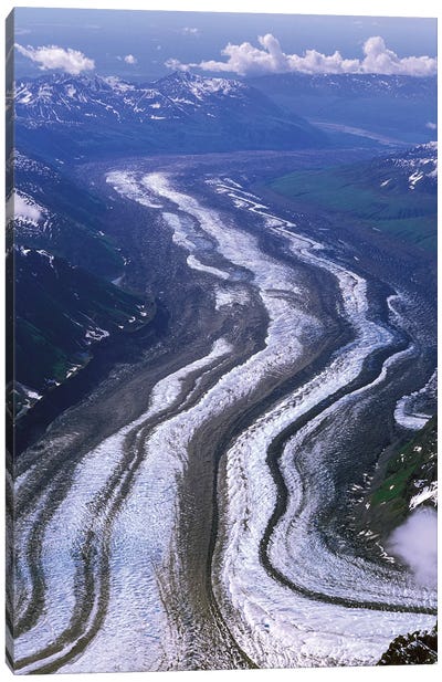 Aerial View, Tokositna Glacier, Denali National Park & Preserve, Alaska, USA Canvas Art Print - Hospitality