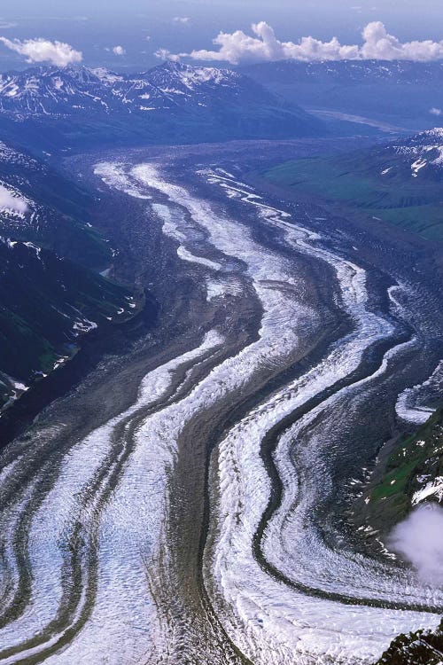 Aerial View, Tokositna Glacier, Denali National Park & Preserve, Alaska, USA