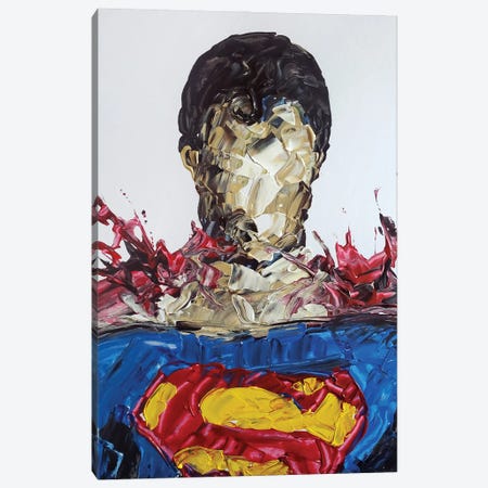 Superman Abstract Canvas Print #HRR100} by Andrew Harr Canvas Art Print