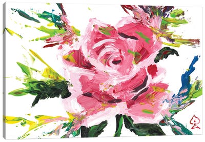Pink Rose Abstract Canvas Art Print