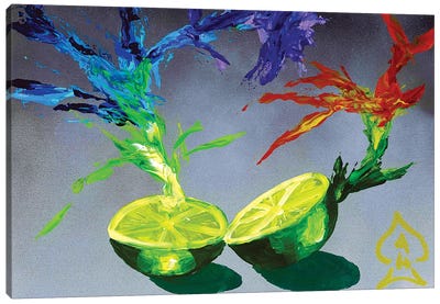 Lime Explosion Canvas Art Print - Andrew Harr