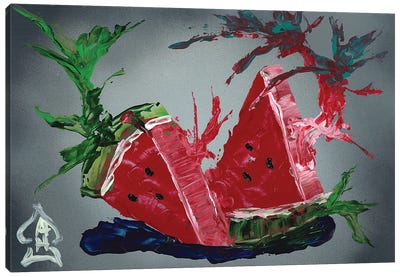 Watermelon Explosion Canvas Art Print - Andrew Harr