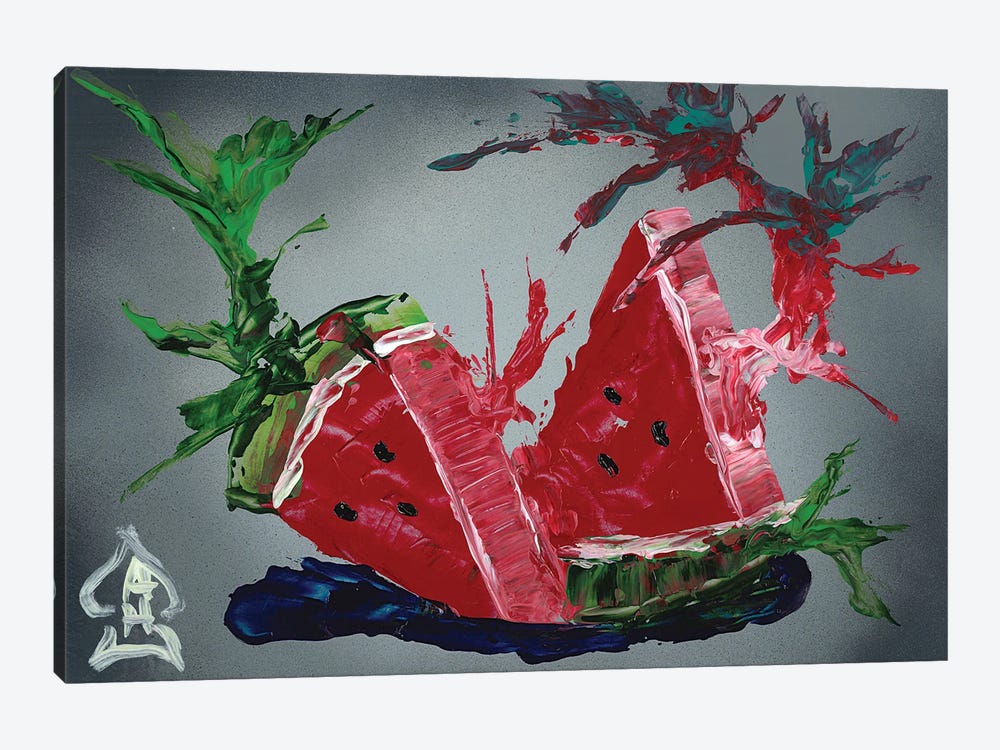 Watermelon Explosion by Andrew Harr 1-piece Canvas Artwork