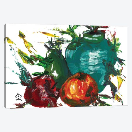 Fruits and Vase Canvas Print #HRR40} by Andrew Harr Canvas Art