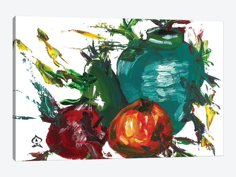 Fruits and Vase by Andrew Harr 1-piece Canvas Artwork