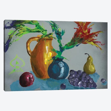 Fruits and Vase Abstract II Canvas Print #HRR41} by Andrew Harr Canvas Wall Art