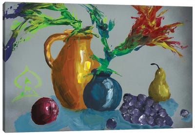 Fruits and Vase Abstract II Canvas Art Print - Andrew Harr