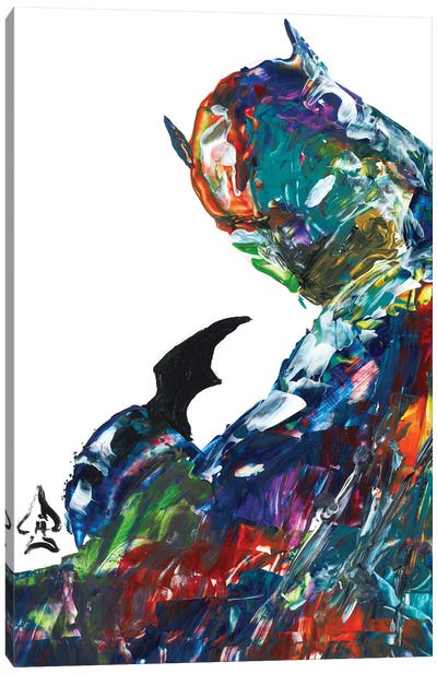 Batman Abstract II Canvas Art Print - Kids Character Art