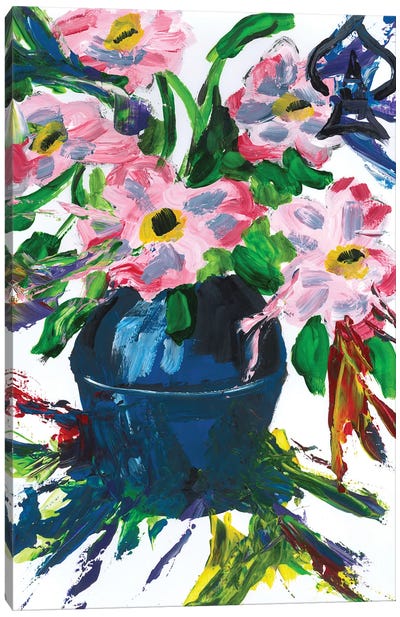 Flowers In Vase Canvas Art Print - Andrew Harr