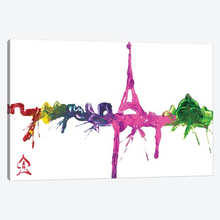 Paris City Abstract Canvas Print #HRR5} by Andrew Harr Canvas Artwork