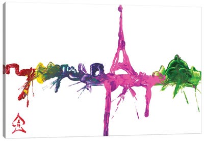 Paris City Abstract Canvas Art Print - Andrew Harr