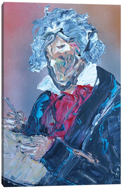 Abstract Beethoven Canvas Art Print - Ludwig van Beethoven
