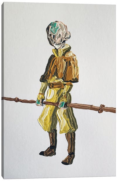 Aang With Staff Canvas Art Print - Andrew Harr