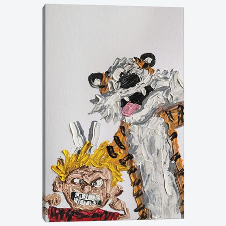 Calvin And Hobbes Portrait Canvas Print #HRR73} by Andrew Harr Canvas Art Print