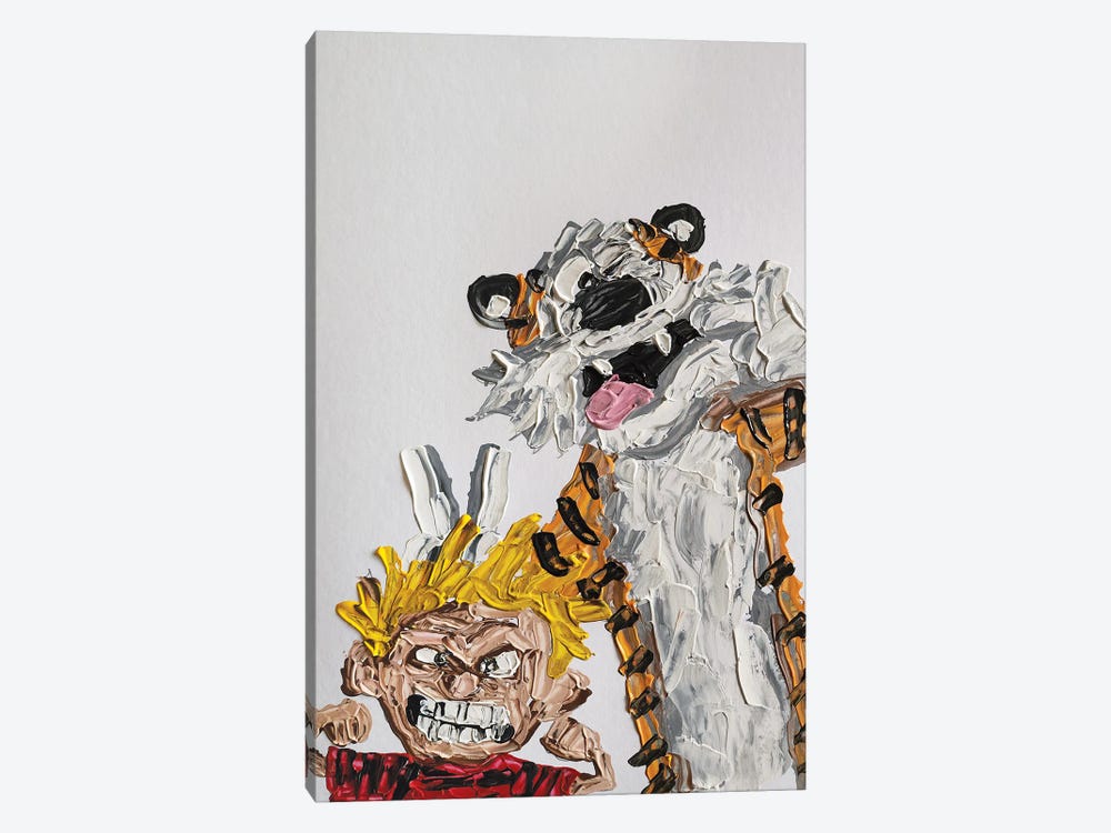 Calvin And Hobbes Portrait by Andrew Harr 1-piece Canvas Artwork