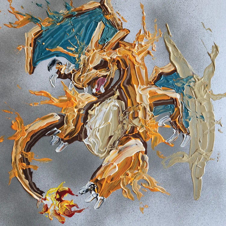 Charizard Abstract by Andrew Harr wall art