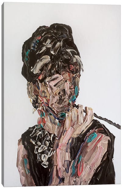 Hepburn Abstract Canvas Art Print - Audrey Hepburn