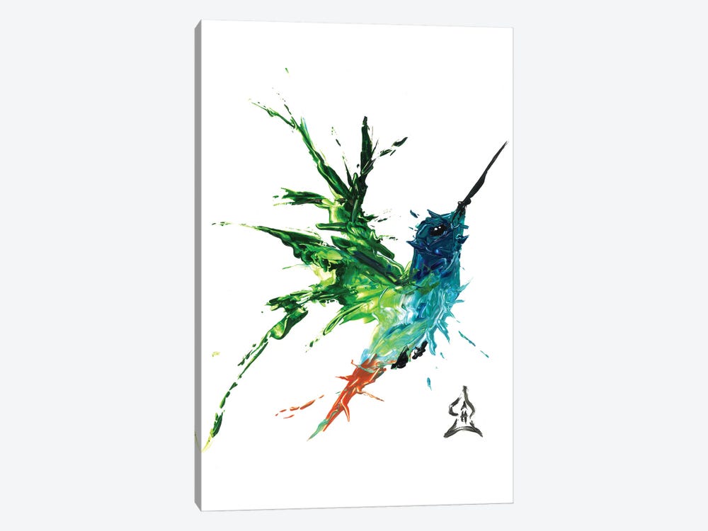 Hummingbird Abstract by Andrew Harr 1-piece Canvas Wall Art