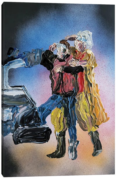 Marty And Doc Back To The Future Part II Canvas Art Print - Science Fiction Movie Art