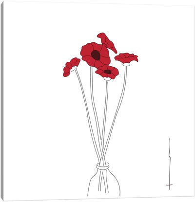 Peppy Poppies Canvas Art Print - Minimalist Flowers