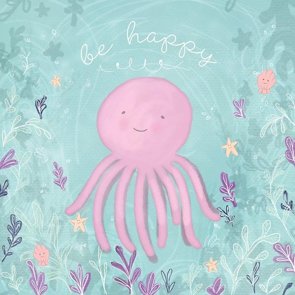 Kids Ocean Life Art: Mermaid and Octopus II by hartworks