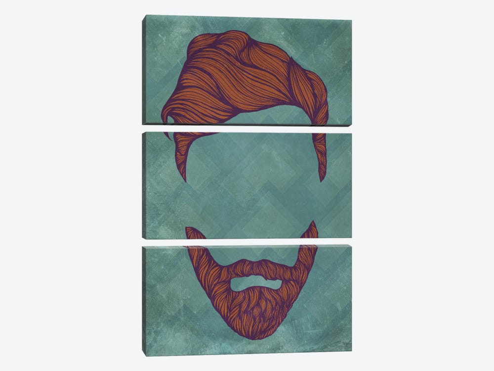 Quiff  by 5by5collective 3-piece Canvas Artwork