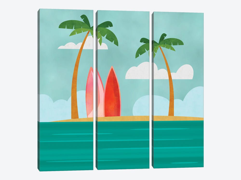 Caribbean Surf Spot by Andrea Haase 3-piece Canvas Print