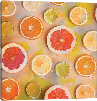 Citrus Fun Canvas Art Print - Minimalist Kitchen Art