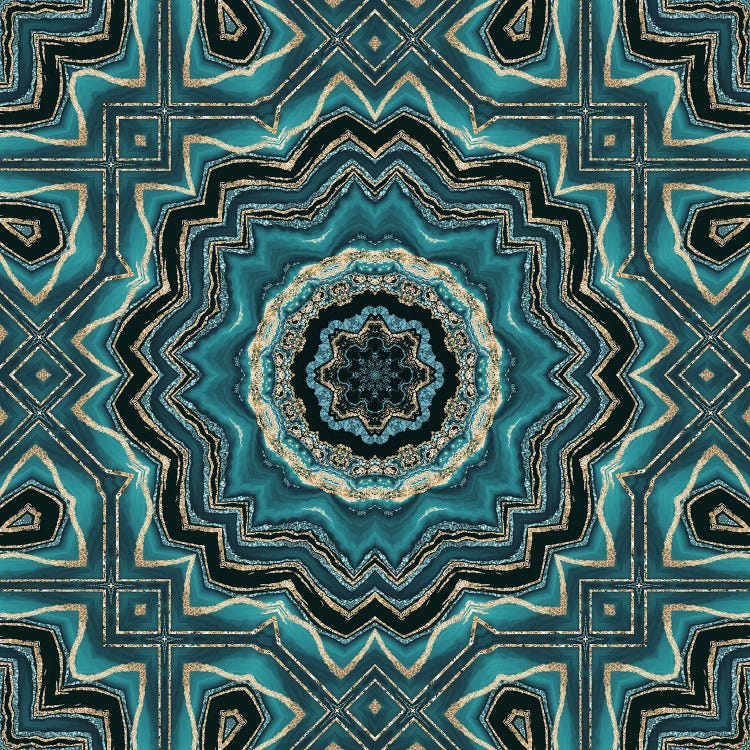 Gold Teal Tile VII