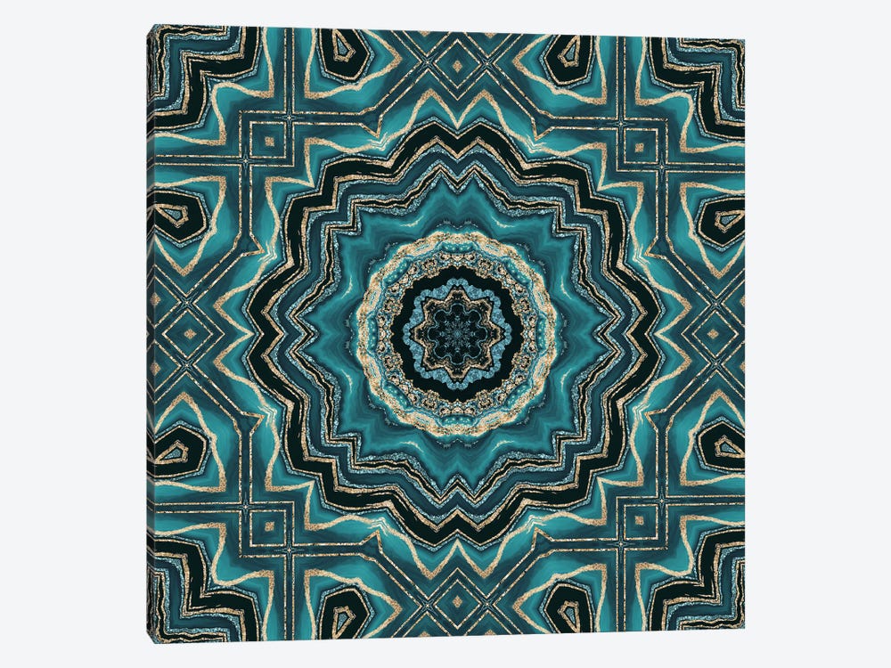 Gold Teal Tile VII by Andrea Haase 1-piece Art Print