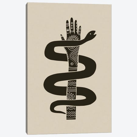 Hand & Snake Tribal Block Print Canvas Print #HSE131} by Andrea Haase Canvas Art