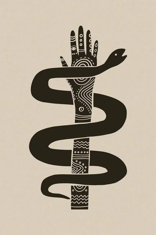 Hand & Snake Tribal Block Print