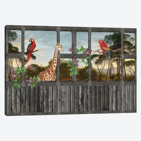 Lost Jungle Palace (Giraffes) Canvas Print #HSE136} by Andrea Haase Canvas Print