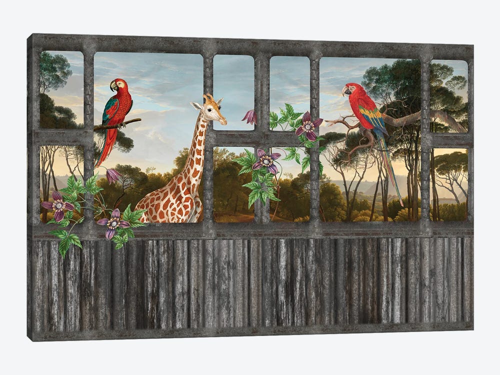 Lost Jungle Palace (Giraffes) by Andrea Haase 1-piece Canvas Art Print