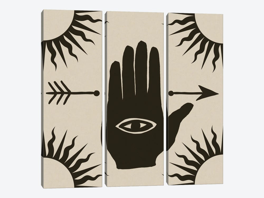 Magic Eye Hand Block Print by Andrea Haase 3-piece Canvas Art
