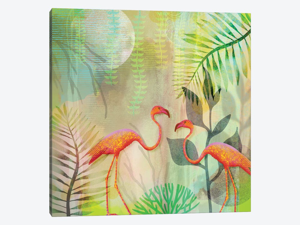 Magical Flamingo Paradise by Andrea Haase 1-piece Canvas Wall Art