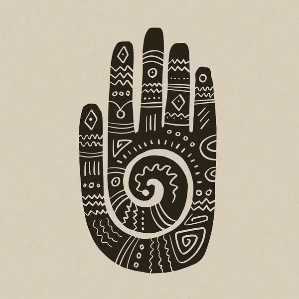 Andrea Haase: Mehndi Hand Block Print by Andrea Haase