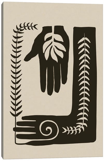 Nature's Hands Block Print Canvas Art Print - Tribal Patterns