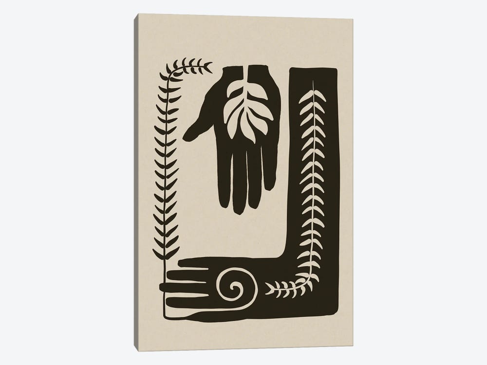 Nature's Hands Block Print by Andrea Haase 1-piece Canvas Wall Art