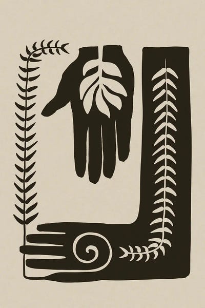 Andrea Haase: Nature's Hands Block Print by Andrea Haase