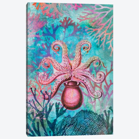 Octopus Paradise Canvas Print #HSE145} by Andrea Haase Canvas Artwork
