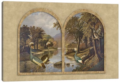 River With Cranes Canvas Art Print - Andrea Haase