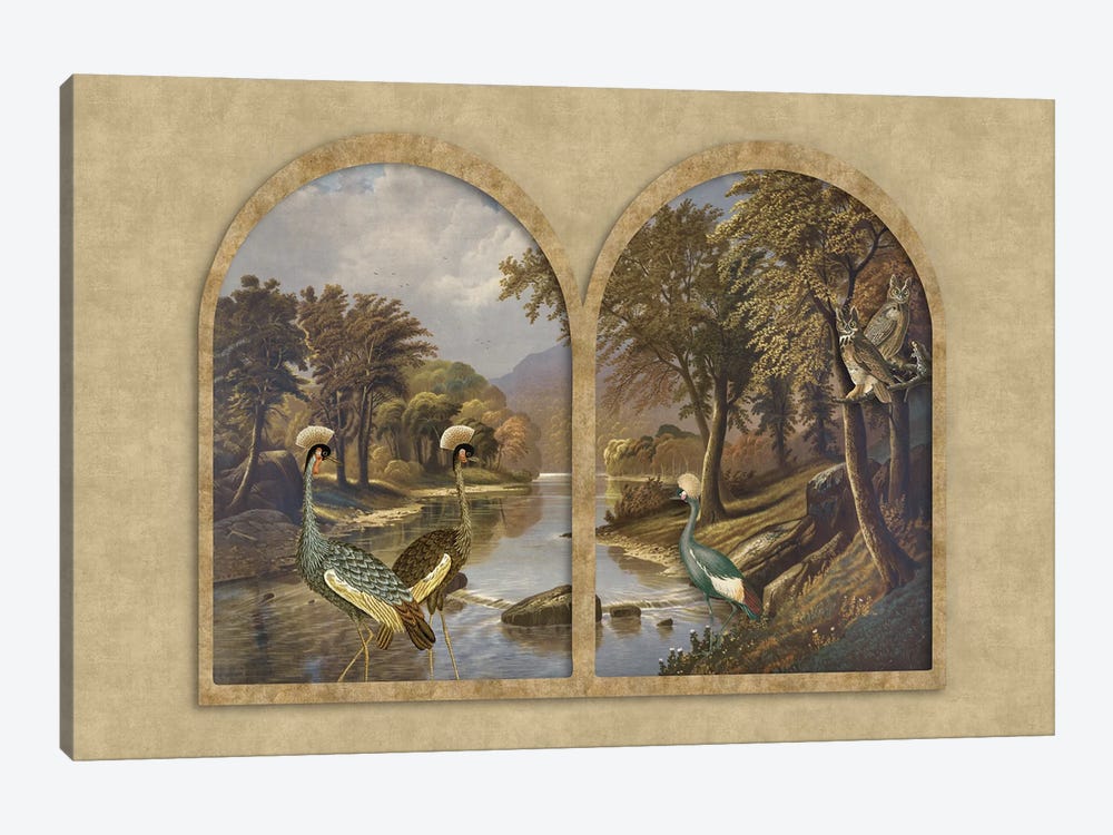River With Cranes by Andrea Haase 1-piece Canvas Art Print