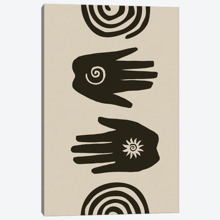 Spiral Hands Block Print Canvas Print #HSE150} by Andrea Haase Canvas Wall Art