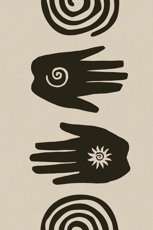 Spiral Hands Block Print