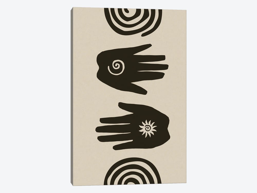 Spiral Hands Block Print by Andrea Haase 1-piece Canvas Art Print