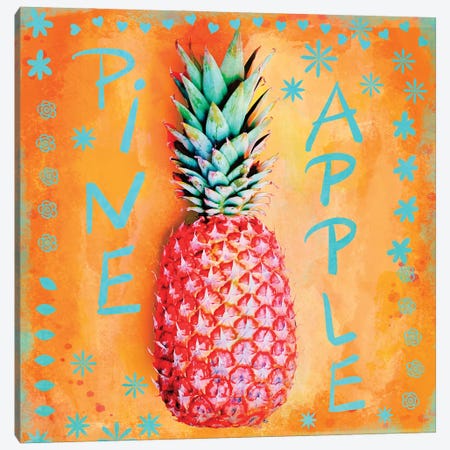 Summer Pineapple Canvas Print #HSE155} by Andrea Haase Art Print