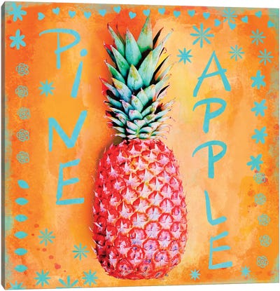Summer Pineapple Canvas Art Print - Pineapple Art