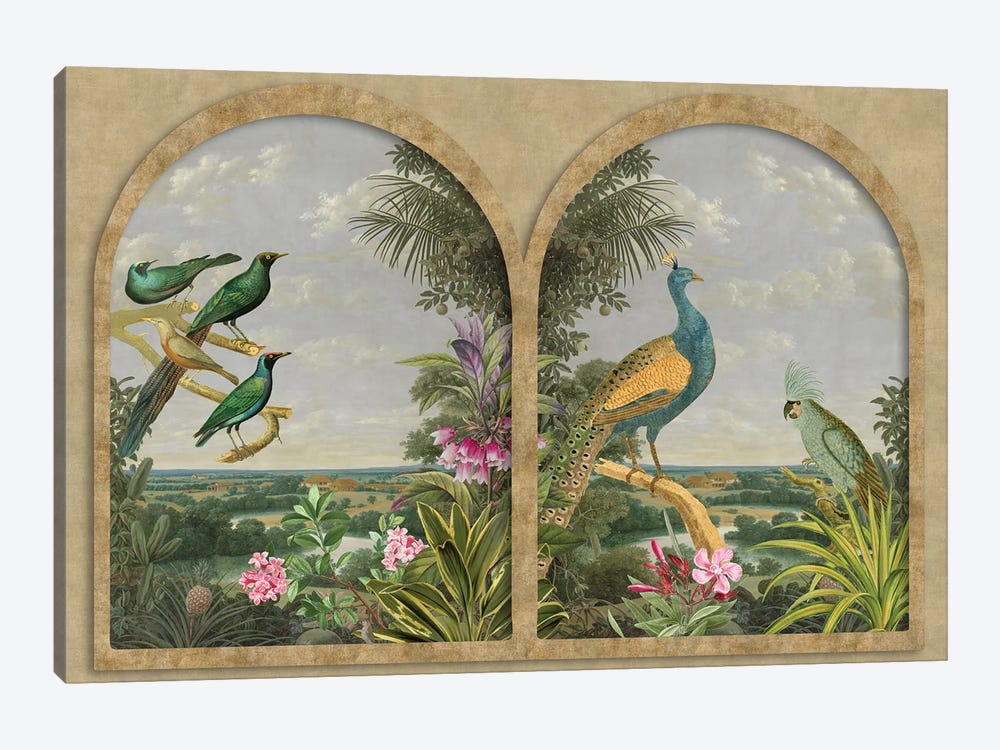 Window With A View (Tropical Birds) by Andrea Haase 1-piece Canvas Print